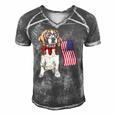 Smart Beagle Patriotic Memorial Day 4Th Of July Usa Flag Men's Short Sleeve V-neck 3D Print Retro Tshirt Grey