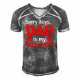 Sorry Boys Dad Is My Valentines Funny Hearts Love Daddy Girl Men's Short Sleeve V-neck 3D Print Retro Tshirt Grey