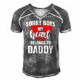 Sorry Boys My Heart Belongs To Daddy Kids Valentines Gift Men's Short Sleeve V-neck 3D Print Retro Tshirt Grey