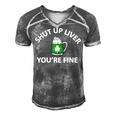 St Patricks Day Drinking Shut Up Liver Youre Fine Men's Short Sleeve V-neck 3D Print Retro Tshirt Grey