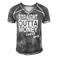 Straight Outta Money Cheer Dad Funny Men's Short Sleeve V-neck 3D Print Retro Tshirt Grey