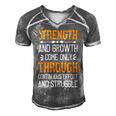 Strength And Growth Come Only Through Continuous Effort And Struggle Papa T-Shirt Fathers Day Gift Men's Short Sleeve V-neck 3D Print Retro Tshirt Grey