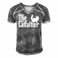 The Catfather Funny Cat Dad For Men Cat Lover Gifts Men's Short Sleeve V-neck 3D Print Retro Tshirt Grey