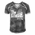 The Grillfather Pitmaster Bbq Lover Smoker Grilling Dad Men's Short Sleeve V-neck 3D Print Retro Tshirt Grey