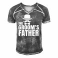 The Grooms Father Wedding Costume Father Of The Groom Men's Short Sleeve V-neck 3D Print Retro Tshirt Grey