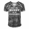 Theres No Buddy Like My Grandson Matching Grandpa Men's Short Sleeve V-neck 3D Print Retro Tshirt Grey