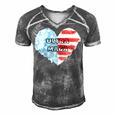 Ultra Maga And Proud Of It American Flag Vote Red Men's Short Sleeve V-neck 3D Print Retro Tshirt Grey