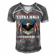 Ultra Maga Eagle Vintage Men's Short Sleeve V-neck 3D Print Retro Tshirt Grey