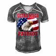 Ultra Maga Patriot American Eagle Us Flag Men's Short Sleeve V-neck 3D Print Retro Tshirt Grey