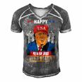 Ultra Maga Trump Happy 4Th Of July American Flag Men's Short Sleeve V-neck 3D Print Retro Tshirt Grey