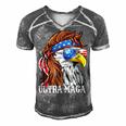 Ultra Maga Trump Sunglasses Eagle Head Usa Flag Bandana Men's Short Sleeve V-neck 3D Print Retro Tshirt Grey