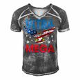 Ultra Mega Eagle Men's Short Sleeve V-neck 3D Print Retro Tshirt Grey