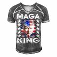 Ultra Mega King Trump Vintage American Us Flag Anti Biden Men's Short Sleeve V-neck 3D Print Retro Tshirt Grey