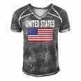 United States Flag Cool Usa American Flags Top Tee Men's Short Sleeve V-neck 3D Print Retro Tshirt Grey