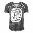 Unity Day Orange Peace Love Spread Kindness Gift Men's Short Sleeve V-neck 3D Print Retro Tshirt Grey