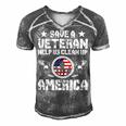 Veteran Veterans Day Help Us Clean Up America 135 Navy Soldier Army Military Men's Short Sleeve V-neck 3D Print Retro Tshirt Grey