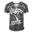 Viktor Tsoi - Peremen Trebuyut Nashi Serdtsa Men's Short Sleeve V-neck 3D Print Retro Tshirt Grey