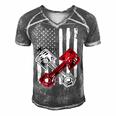 Vintage American Flag Piston Funny Muscle Car Mechanic 558 Trending Shirt Men's Short Sleeve V-neck 3D Print Retro Tshirt Grey