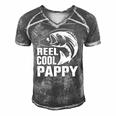 Vintage Reel Cool Pappy Fishing Fathers Day Gift Men's Short Sleeve V-neck 3D Print Retro Tshirt Grey