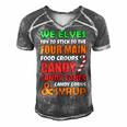 We Elves Try To Stick To The Four Main Food Groups Funny Christmas 608 Trending Shirt Men's Short Sleeve V-neck 3D Print Retro Tshirt Grey