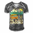 We Sleep Funny Camping Men's Short Sleeve V-neck 3D Print Retro Tshirt Grey