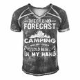 Weekend Forecast Camping 716 Trending Shirt Men's Short Sleeve V-neck 3D Print Retro Tshirt Grey