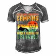 Weekend Forecast Camping With A Chance 19 Shirt Men's Short Sleeve V-neck 3D Print Retro Tshirt Grey