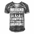 Weekend Forecast Camping With A Chance 21 Shirt Men's Short Sleeve V-neck 3D Print Retro Tshirt Grey