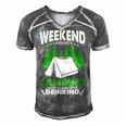 Weekend Forecast Camping With A Chance Of Drinking Funny Men's Short Sleeve V-neck 3D Print Retro Tshirt Grey