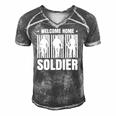 Welcome Home Soldier - Usa Warrior Hero Military Men's Short Sleeve V-neck 3D Print Retro Tshirt Grey