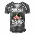 Womens Friends Dont Let Friends Camp Alone Wine Camping Flamingo T Shirt Men's Short Sleeve V-neck 3D Print Retro Tshirt Grey