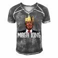 Womens Maga King Shirt The Great Maga King Trump Ultra Maga Men's Short Sleeve V-neck 3D Print Retro Tshirt Grey