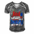Womens Red White And Boozy Alcohol Booze 4Th Of July Beer Party Men's Short Sleeve V-neck 3D Print Retro Tshirt Grey