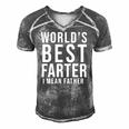 Worlds Best Farter I Mean Father Funny Fathers Day Husband Fathers Day Gif Men's Short Sleeve V-neck 3D Print Retro Tshirt Grey