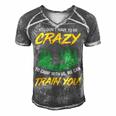 You Dont Have To Be Crazy To Camp With Us Camping T Shirt Men's Short Sleeve V-neck 3D Print Retro Tshirt Grey