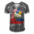 You Free Tonight Bald Eagle Mullet American Flag 4Th Of July Men's Short Sleeve V-neck 3D Print Retro Tshirt Grey