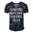 2022 Elementary Graduation-Fun Elementary School Graduation Men's Short Sleeve V-neck 3D Print Retro Tshirt Navy Blue