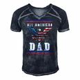 4Th Of July American Flag Dad Men's Short Sleeve V-neck 3D Print Retro Tshirt Navy Blue