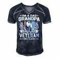 A Dad Grandpa Korean War Veteran Nothing Scares Me Dad Gift Men's Short Sleeve V-neck 3D Print Retro Tshirt Navy Blue