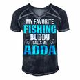Adda Grandpa Fishing Gift My Favorite Fishing Buddy Calls Me Adda Men's Short Sleeve V-neck 3D Print Retro Tshirt Navy Blue