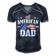 All American Dad 4Th Of July Fathers Day 2022 Men's Short Sleeve V-neck 3D Print Retro Tshirt Navy Blue