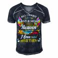 All I Want Is For My Dad & Mom In Heaven 24Ya2 Men's Short Sleeve V-neck 3D Print Retro Tshirt Navy Blue