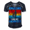 Amazing Like My Daughter Funny Fathers Day Gift Men's Short Sleeve V-neck 3D Print Retro Tshirt Navy Blue