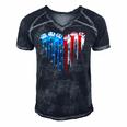 American Flag Heart 4Th Of July Patriotic Funny Men's Short Sleeve V-neck 3D Print Retro Tshirt Navy Blue