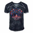 American Tree 4Th Of July Usa Flag Hearts Roots Patriotic Men's Short Sleeve V-neck 3D Print Retro Tshirt Navy Blue
