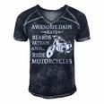 Awesome Dads Have Beards Tattoos And Ride Motorcycles V2 Men's Short Sleeve V-neck 3D Print Retro Tshirt Navy Blue