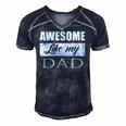 Awesome Like My Dad Fathers Day Gifts From Son & Daughter Men's Short Sleeve V-neck 3D Print Retro Tshirt Navy Blue