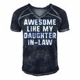 Awesome Like My Daughter-In-Law Father Mother Funny Cool Men's Short Sleeve V-neck 3D Print Retro Tshirt Navy Blue