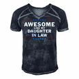 Awesome Like My Daughter In Law V2 Men's Short Sleeve V-neck 3D Print Retro Tshirt Navy Blue