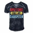 Awesome Like My Daughter Parents Day V2 Men's Short Sleeve V-neck 3D Print Retro Tshirt Navy Blue